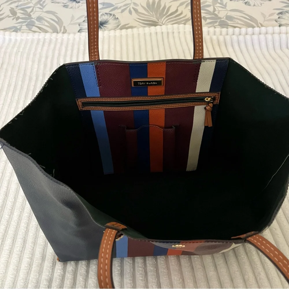 Tory Burch Striped Tote Bag